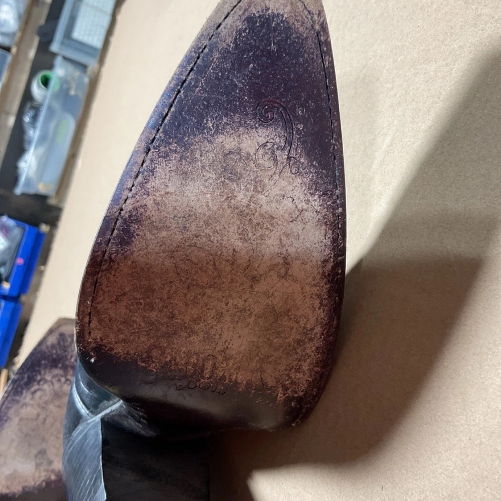 CABORCA Leather Cowboy Boots Women’s Zs 7.5 Black Embroidered - Picture 6 of 15